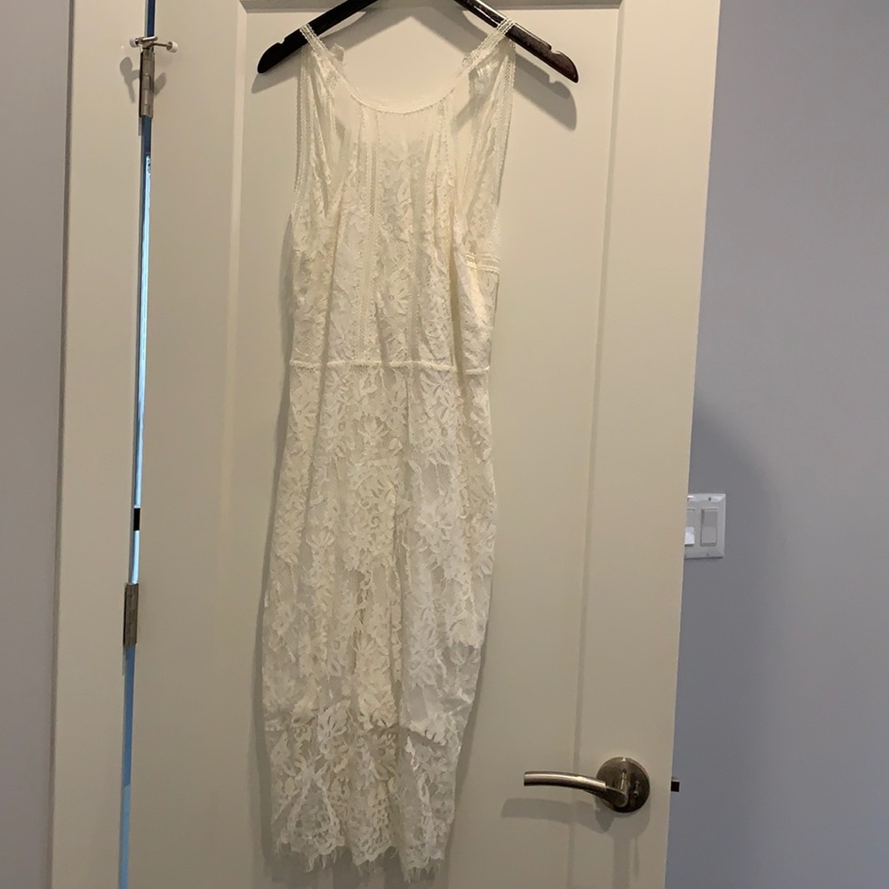 Express lace off white halter dress size 8